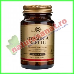 Vitamina A 5000 IU 100 tablete - Solgar - www.naturasanat.ro