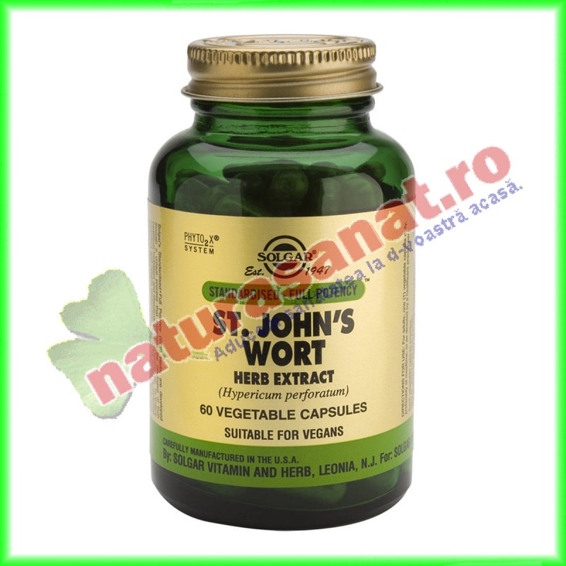 SFP St. John's Wort Herb Extract 60 capsule vegetale - Solgar - www.naturasanat.ro