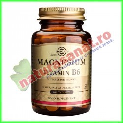 Magnesium + B6 (Magneziu cu vitamina B6) 100 tablete - Solgar - www.naturasanat.ro