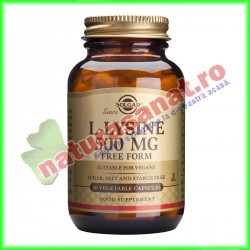 L-Lysine 500 mg 50 capsule vegetale - Solgar - www.naturasanat.ro