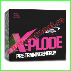 X-Plode Raspberry 20 doze (plicuri) cu 20 g - Pro Nutrition - www.naturasanat.ro