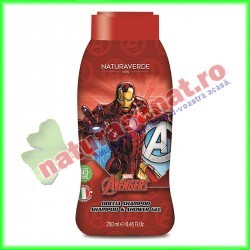 Iron Man Avengers Sampon si Gel de Dus cu Galbenele si Musetel 250 ml - Naturaverde - www.naturasanat.ro