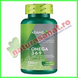 Omega 3-6-9 Flaxseed Oil 1000 mg 150 capsule - Adams Vision - www.naturasanat.ro