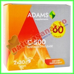 Vitamina C 500 mg cu Macese PROMOTIE 2 X 30 tablete - Adams Vision - www.naturasanat.ro