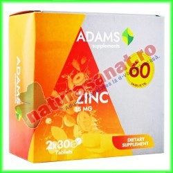 Zinc 15 mg PROMOTIE 2 X 30 tablete - Adams Vision - www.naturasanat.ro