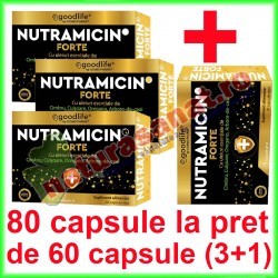 Nutramicin Forte PROMOTIE 80 capsule la pret de 60 capsule (3+1) - Cosmo Pharm - www.naturasanat.ro