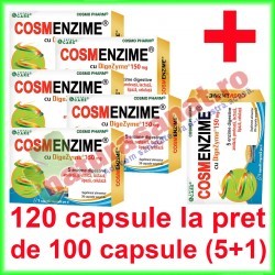Cosm Enzime cu DigeZyme PROMOTIE 120 capsule la pret de 100 capsule (5+1) - Cosmo Pharm - www.naturasanat.ro