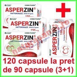 Asperzin Nattokinaza PROMOTIE 120 capsule la pret de 90 capsule (3+1) - Cosmo Pharm - www.naturasanat.ro