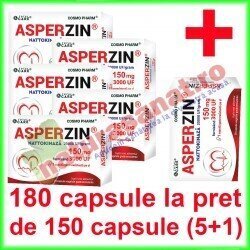 Asperzin Nattokinaza PROMOTIE 180 capsule la pret de 150 capsule (5+1) - Cosmo Pharm - www.naturasanat.ro