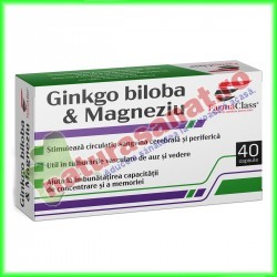 Ginkgo Biloba & Magneziu 40 capsule - Farma Class - www.naturasanat.ro