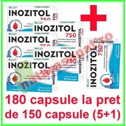 Inozitol 750 PROMOTIE 180 capsule la pret de 150 capsule (5+1) - Cosmo Pharm - www.naturasanat.ro