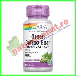 Green Coffee Bean Extract (Extract de cafea Verde) 60 capsule vegetale - Solaray - Secom