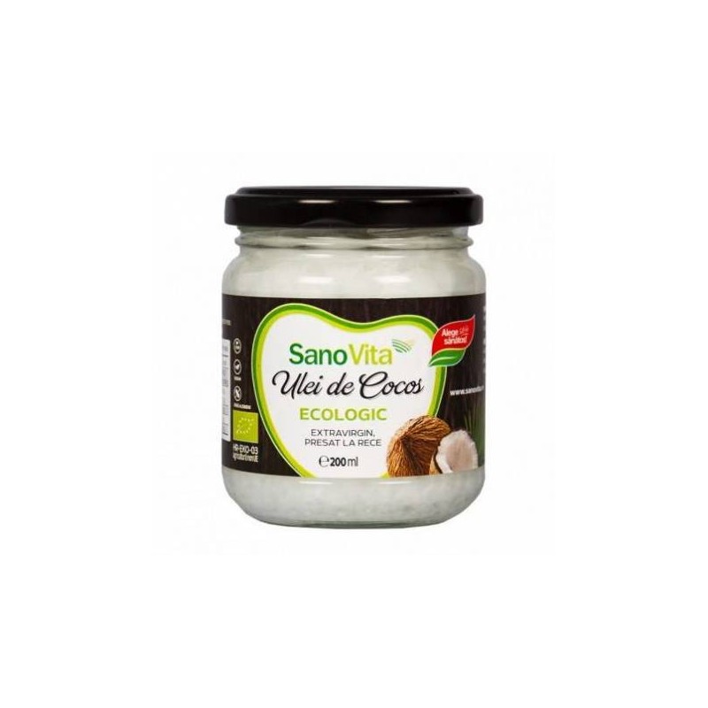 Ulei de cocos extravirgin 200ml - eco-bio - SANOVITA - www.naturasanat.ro