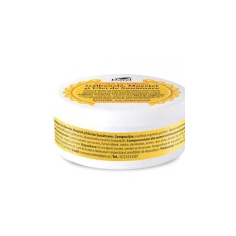 Crema tip balsam cu galbenele, musetel si ulei de sunatoare -100 g - - www.naturasanat.ro