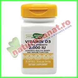 Vitamin D3 2000UI 30 capsule - Nature's Way - Secom - www.naturasanat.ro