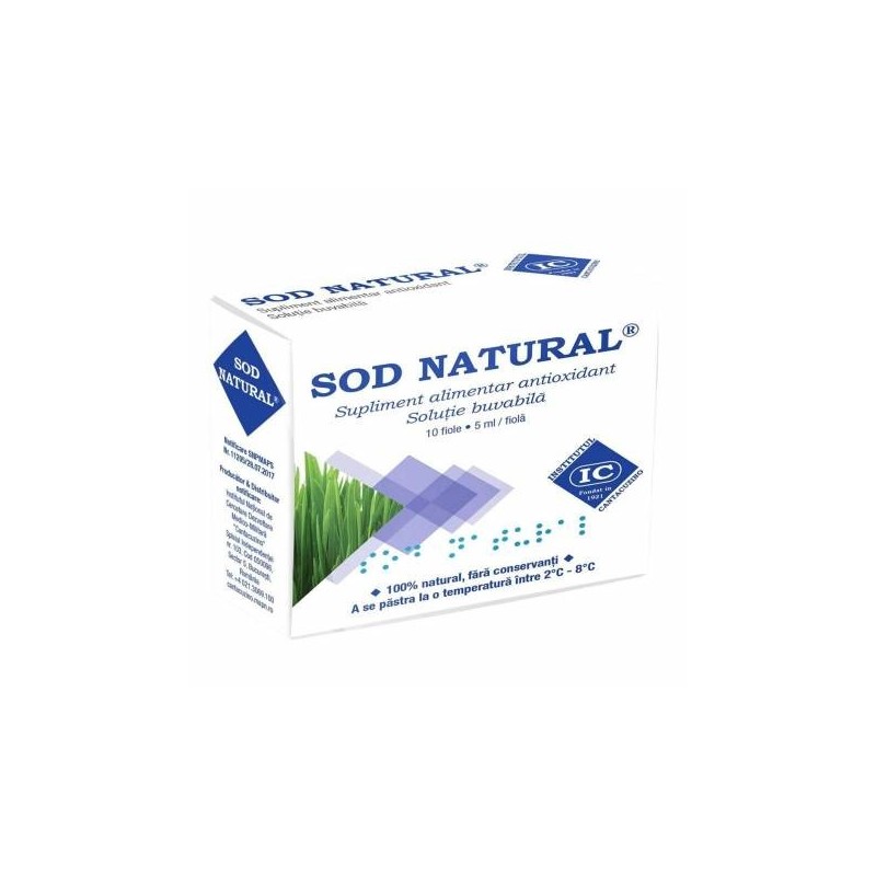 SOD NATURAL 10 fiole x 5ml - Institutul Cantacuzino - www.naturasanat.ro