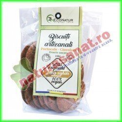 Biscuiti Artizanali cu Portocale si Ciocolata fara Zahar 150 g - Eco Natur - www.naturasanat.ro
