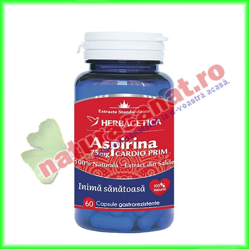 Aspirina Naturala Cardio Prim 60 capsule - Herbagetica - www.naturasanat.ro