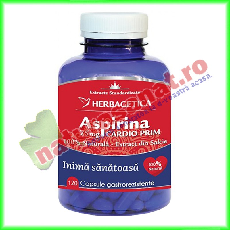 Aspirina Naturala Cardio Prim 120 capsule - Herbagetica - www.naturasanat.ro