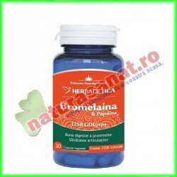 Bromelaina & Papaina 30 capsule - Herbagetica - www.naturasanat.ro