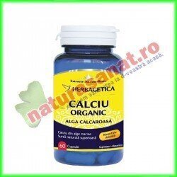 Calciu Organic ( cu alga calcaroasa ) 60 capsule - Herbagetica - www.naturasanat.ro