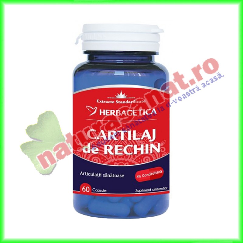 Cartilaj de Rechin 60 capsule - Herbagetica - www.naturasanat.ro