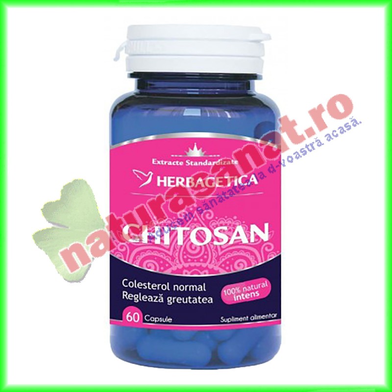 Chitosan 400mg 60 capsule - Herbagetica - www.naturasanat.ro