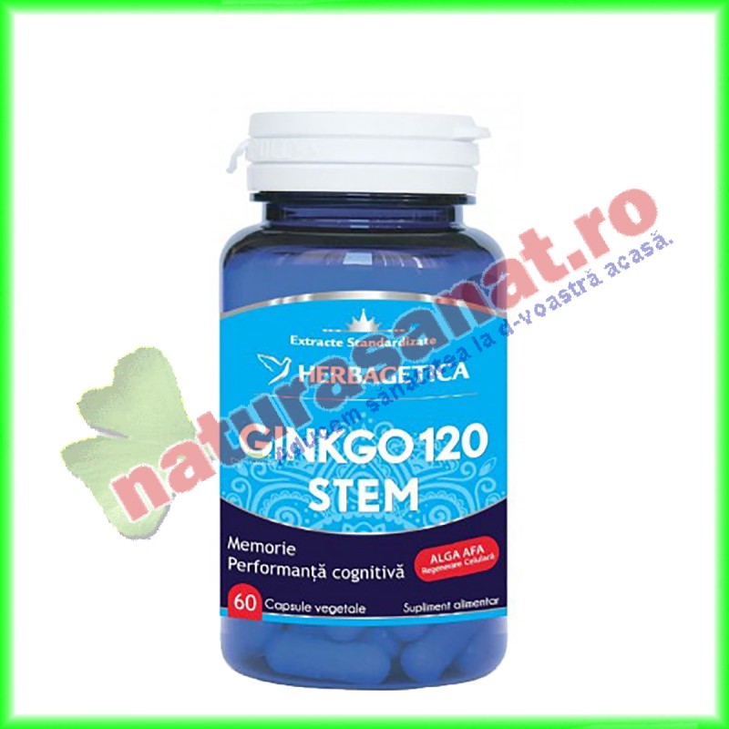 Ginkgo 120 Stem 60 capsule - Herbagetica - www.naturasanat.ro