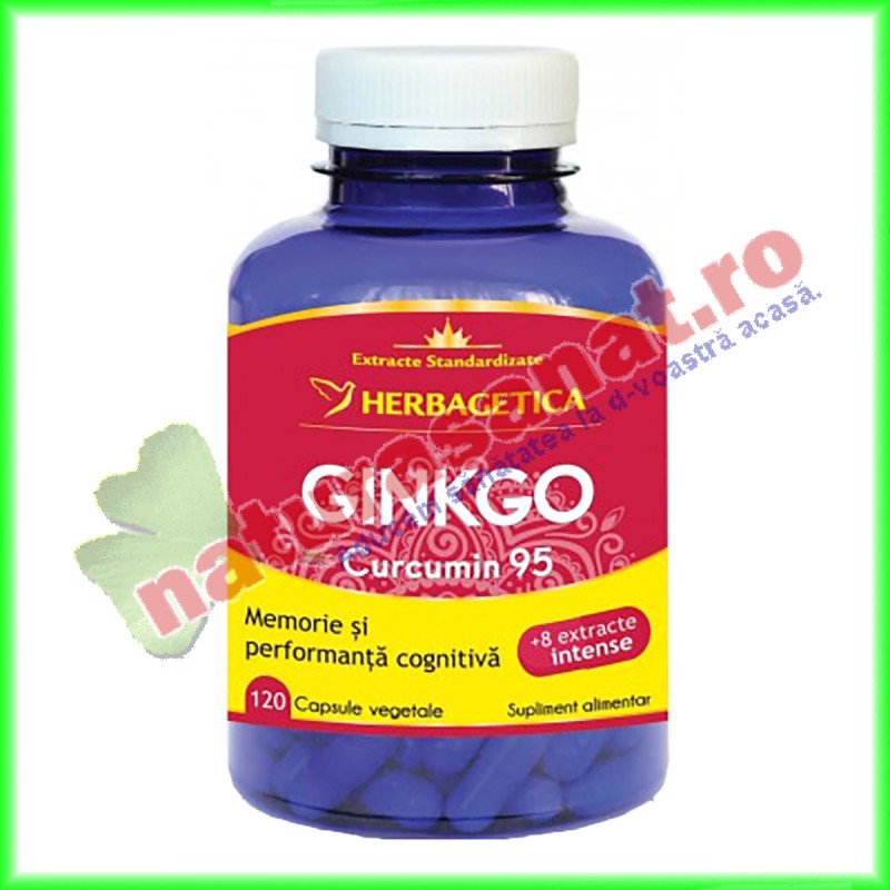 Ginkgo Curcumin 95 120 capsule - Herbagetica - www.naturasanat.ro