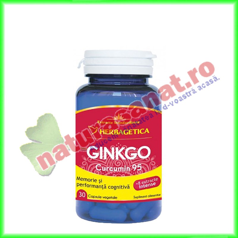Ginkgo Curcumin 95 30 capsule - Herbagetica - www.naturasanat.ro