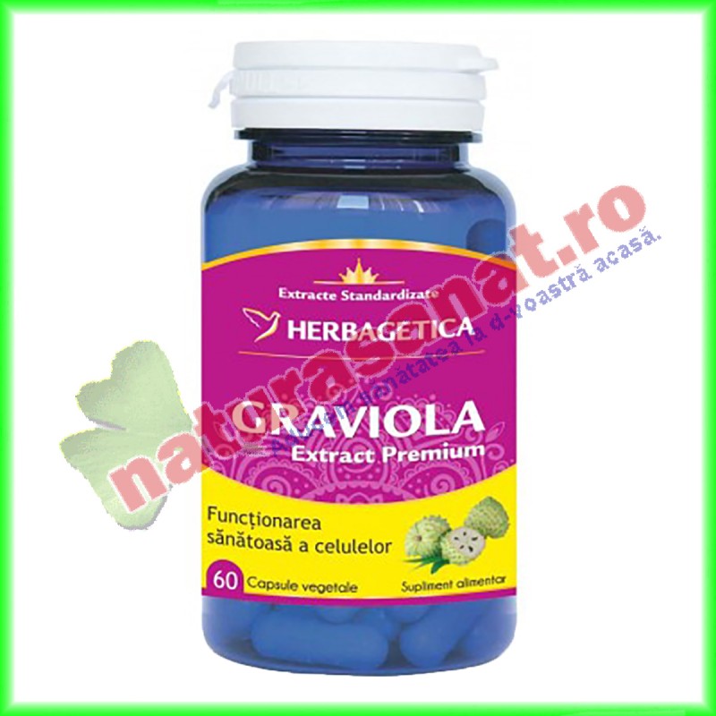 Graviola Extract Premium 60 capsule - Herbagetica - www.naturasanat.ro
