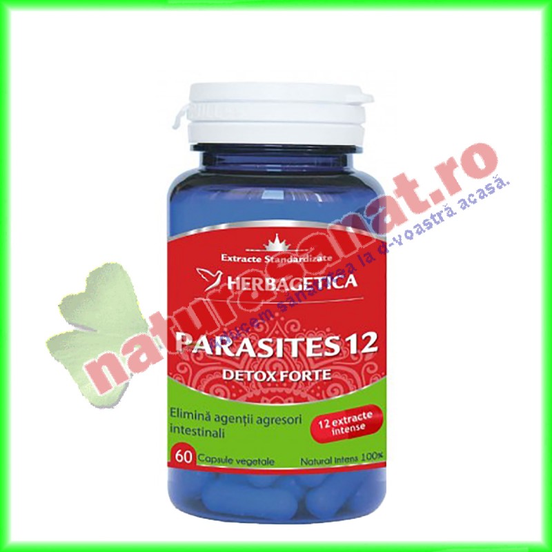 Parasites 12 Detox Forte 60 capsule - Herbagetica - www.naturasanat.ro