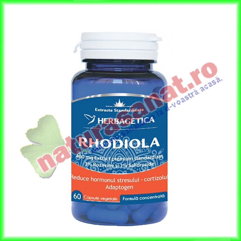 Rhodiola 60 capsule - Herbagetica - www.naturasanat.ro
