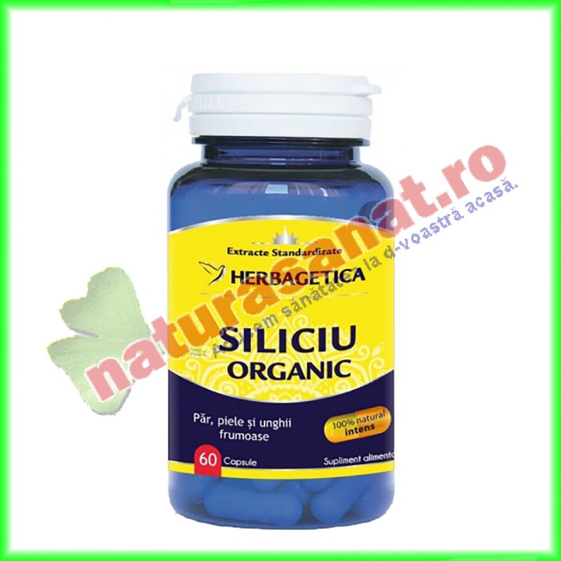 Siliciu organic 60 capsule - Herbagetica - www.naturasanat.ro