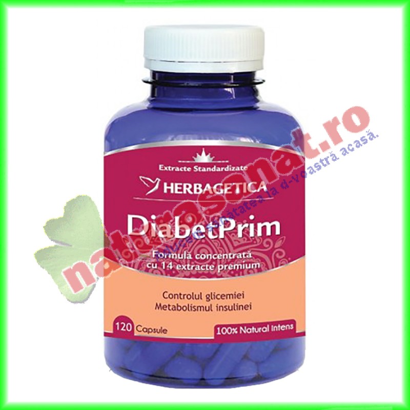DiabetPrim 120 capsule - Herbagetica - www.naturasanat.ro