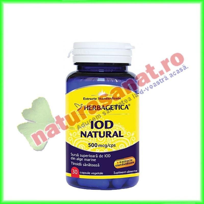 Iod Natural 30 capsule - Herbagetica - www.naturasanat.ro