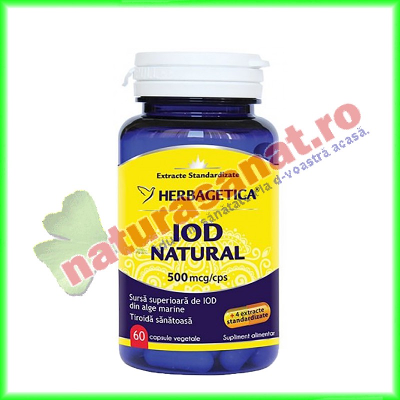 Iod Natural 60 capsule - Herbagetica - www.naturasanat.ro