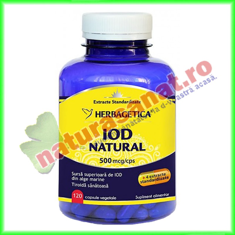 Iod Natural 120 capsule - Herbagetica - www.naturasanat.ro