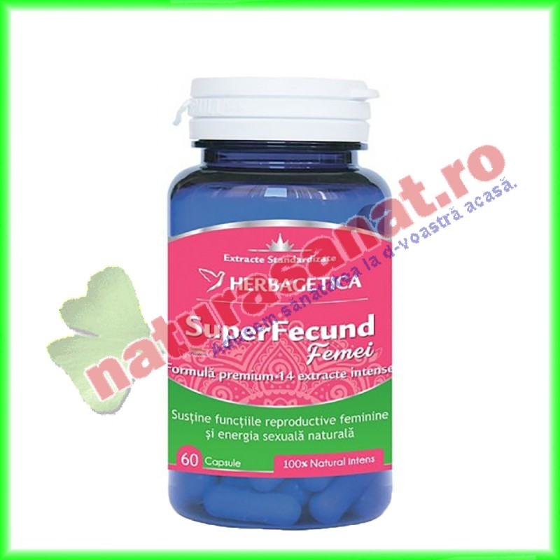 SuperFecund Femei 60 capsule - Herbagetica - www.naturasanat.ro