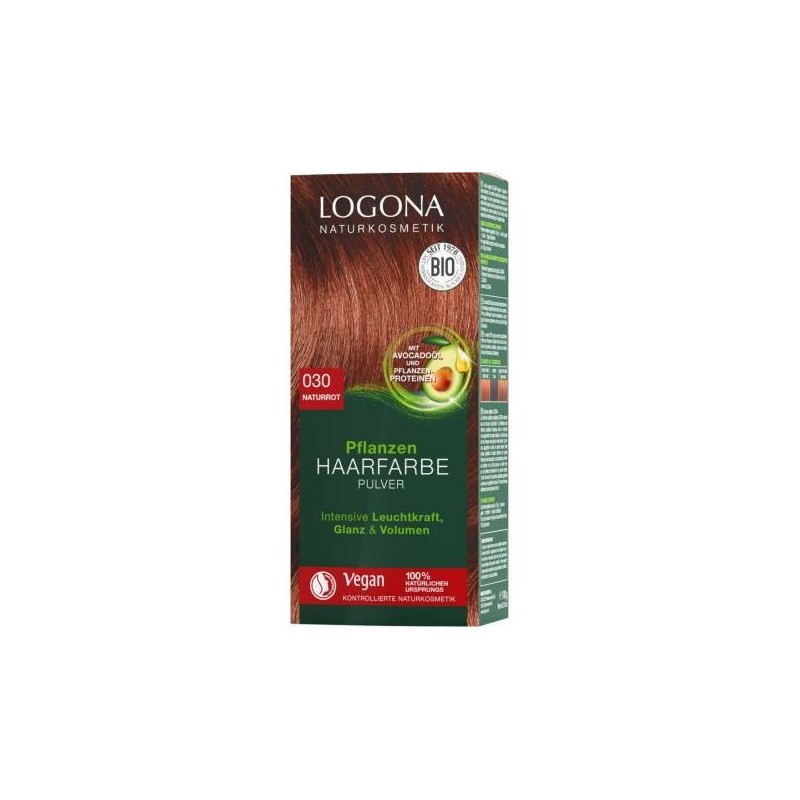 Vopsea de par, roscat natural, nuanta 030, 100g - Logona - www.naturasanat.ro