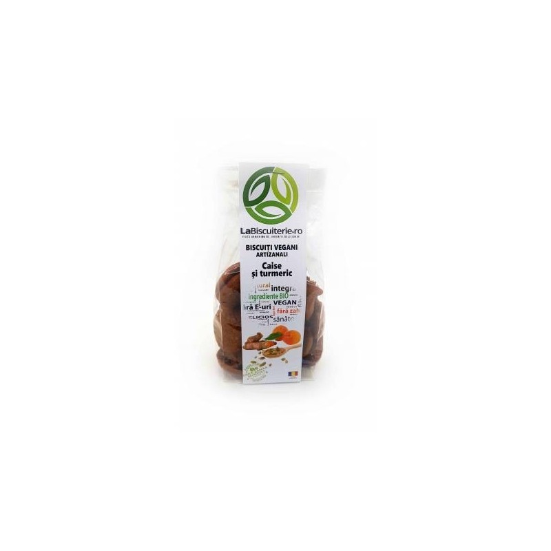 Biscuiti vegani artizanali cu caise si turmeric eco-bio? 140g - L - www.naturasanat.ro