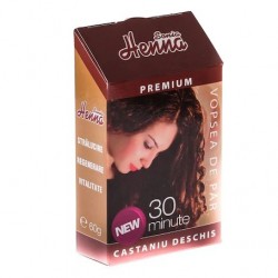 Vopsea de par cu henna, nuanta castaniu deschis, 30 minute - 60g - - www.naturasanat.ro