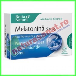 Melatonina 3 mg 15 tablete - Rotta Natura - www.naturasanat.ro