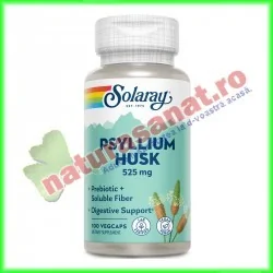 Psyllium Husk 525 mg 100 capsule - Solaray - Secom - www.naturasanat.ro