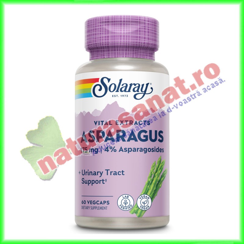 Asparagus (Sparanghel) 60 capsule vegetale - Solaray - Secom - www.naturasanat.ro
