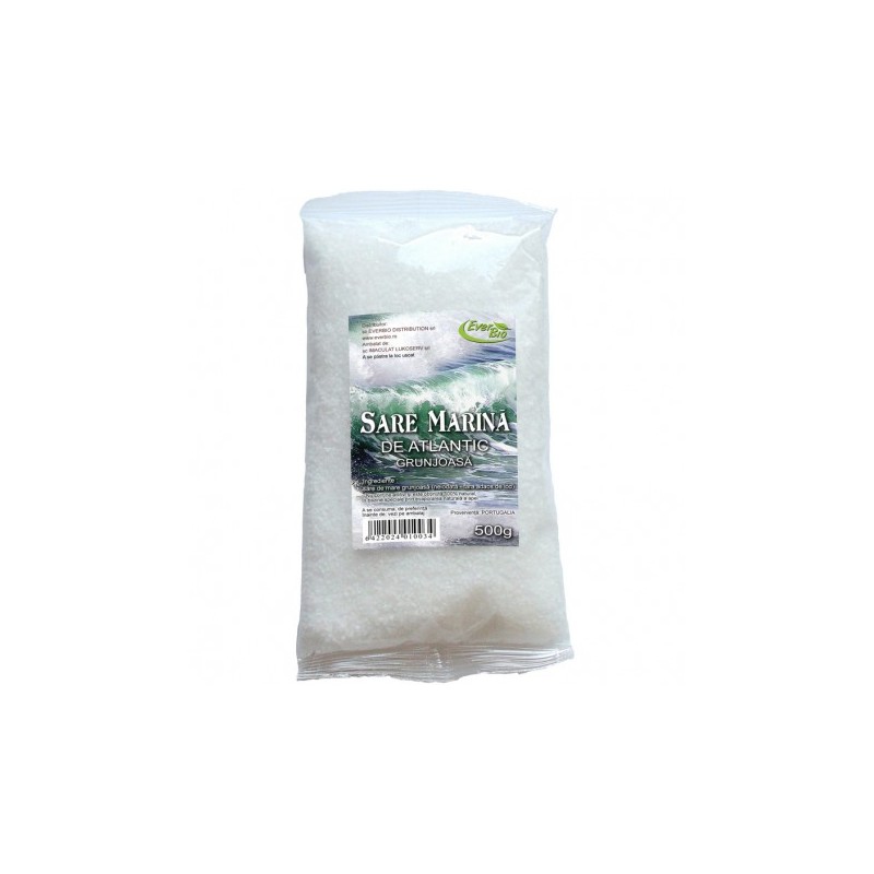 Sare grunjoasa de Atlantic, 500g - EverBio - www.naturasanat.ro