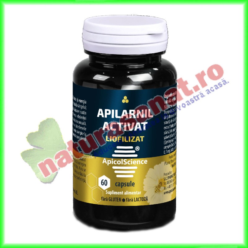 Apilarnil Activat Liofilizat 60 capsule - Apicolscience - Synergy Plant - www.naturasanat.ro