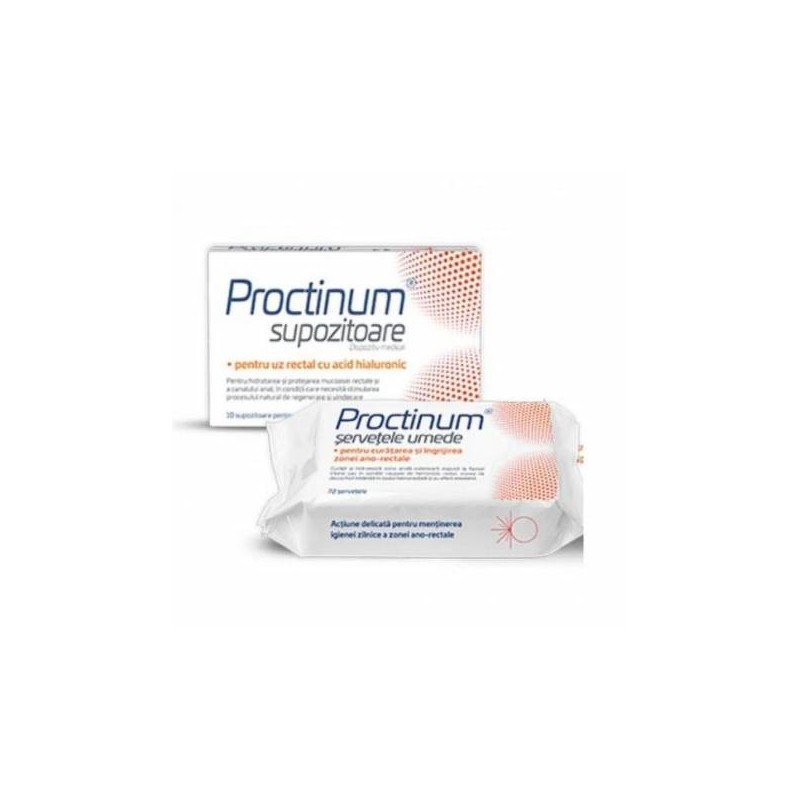 Proctinum 10 supozitoare si Servetele umede 72bucati - ZDROVIT - www.naturasanat.ro