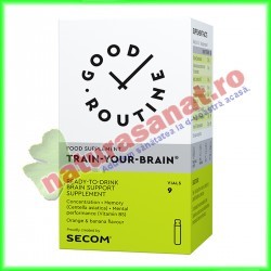 Train-Your-Brain 9 fiole buvabile - Good Routine - Secom - www.naturasanat.ro