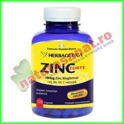 Zinc Forte 120 capsule - Herbagetica - www.naturasanat.ro